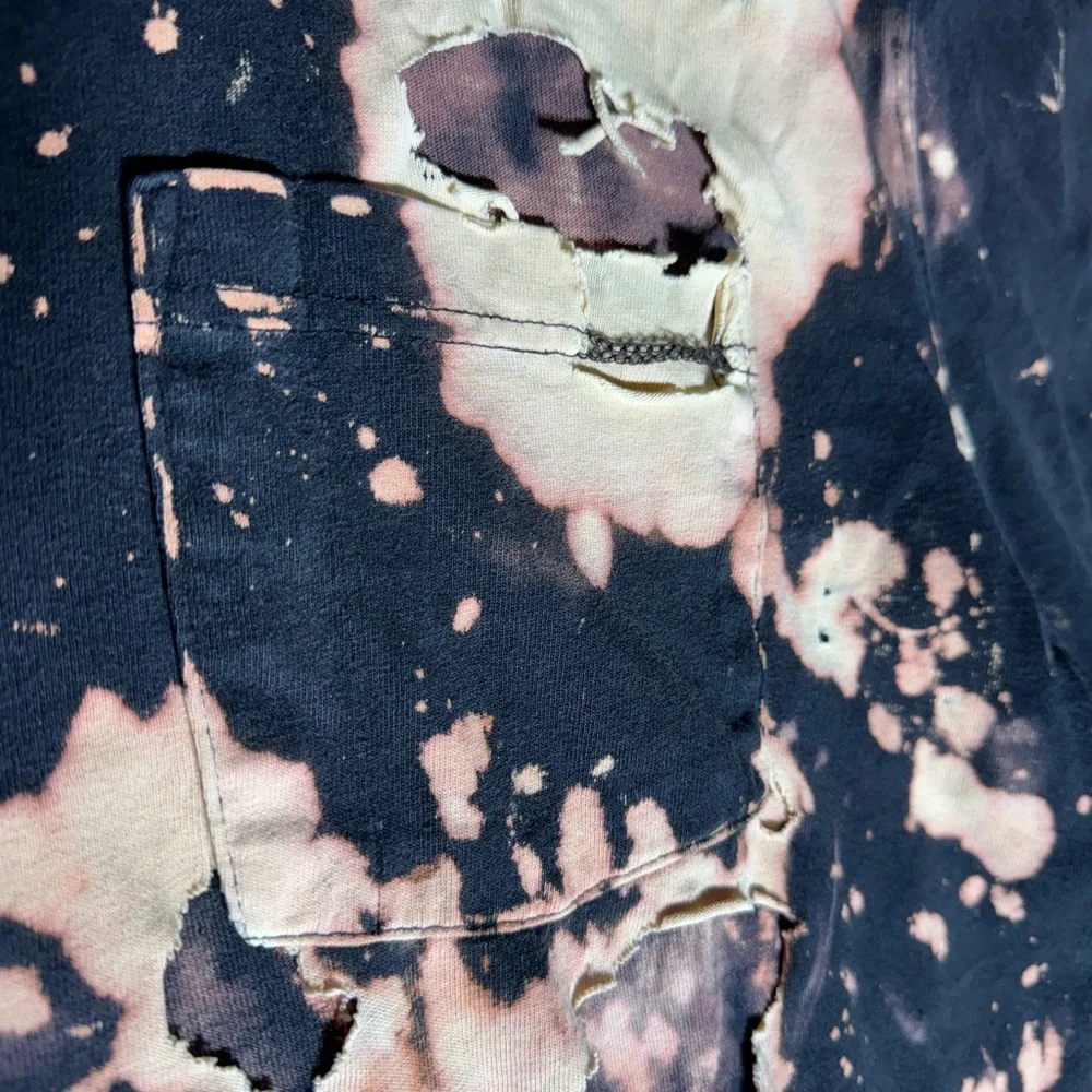 Vintage Dickies Distressed Acid-Wash 100% Cotton Black Short Sleeve Shirt - Picture 3 of 6